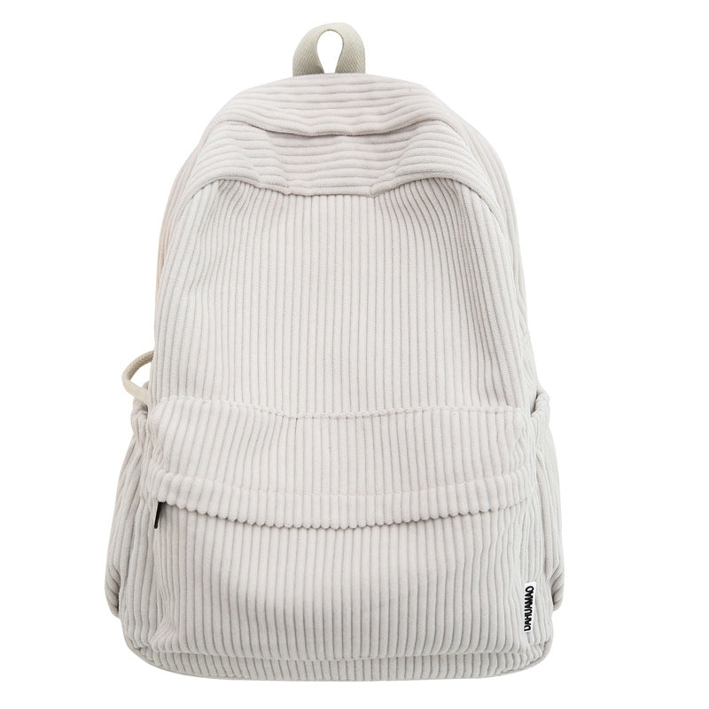 Corduroy Textured School Backpack Bowlift