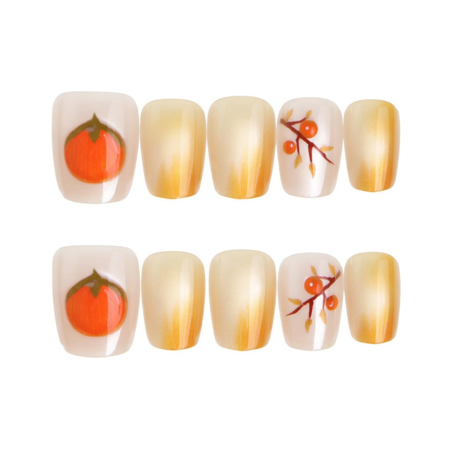 Seasonal Fruit-Themed Press-On Nail Art Acalora