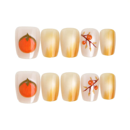 Seasonal Fruit-Themed Press-On Nail Art Acalora