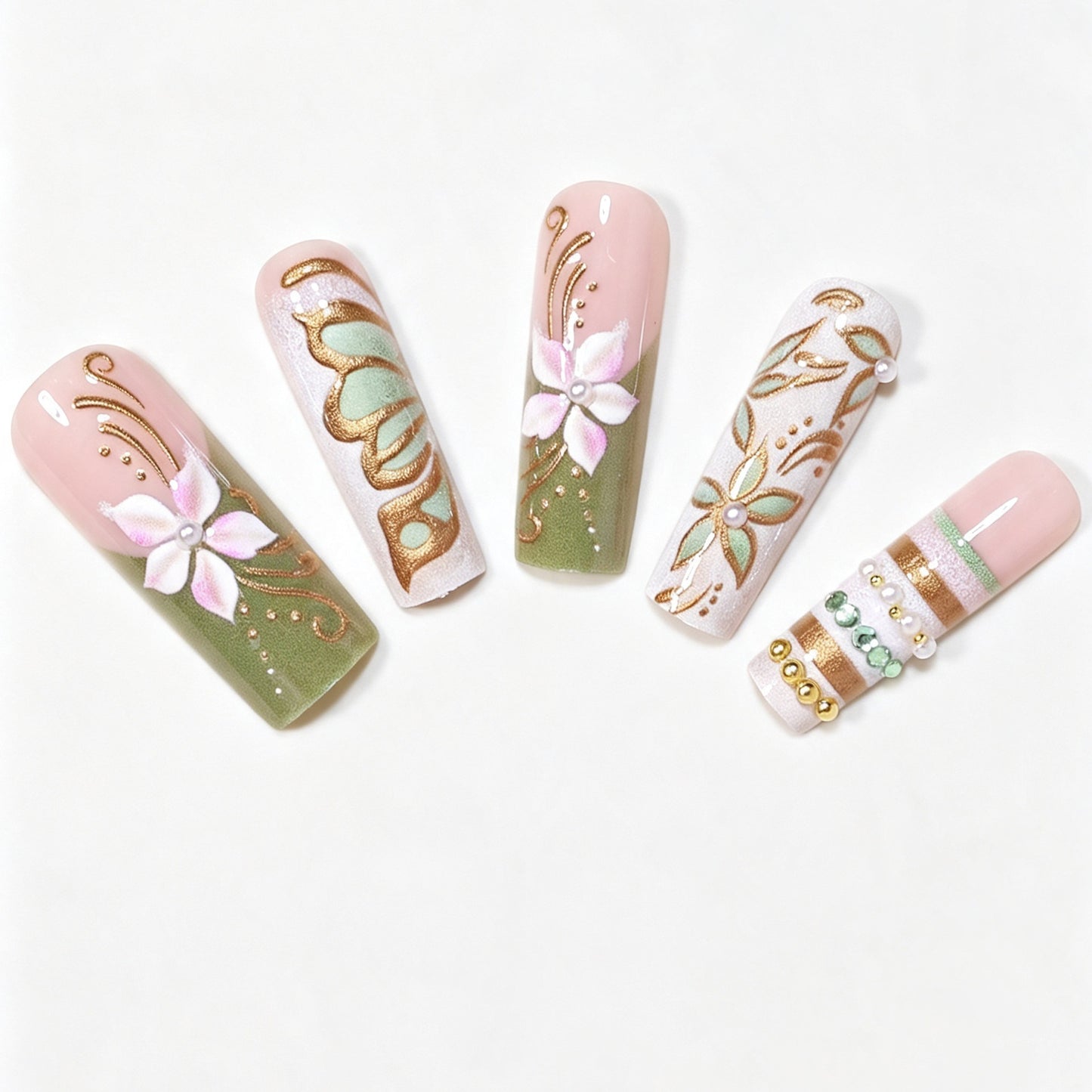 Artistic Luxury Press-On Nail Art Set Acalora
