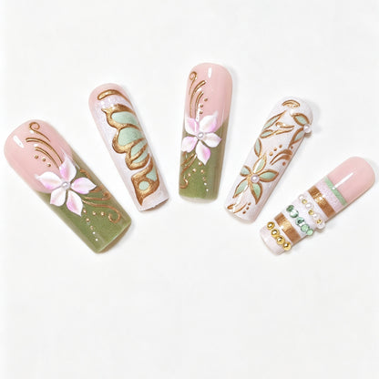 Artistic Luxury Press-On Nail Art Set Acalora