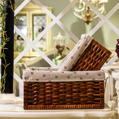 Storage basket with removable fabric cover