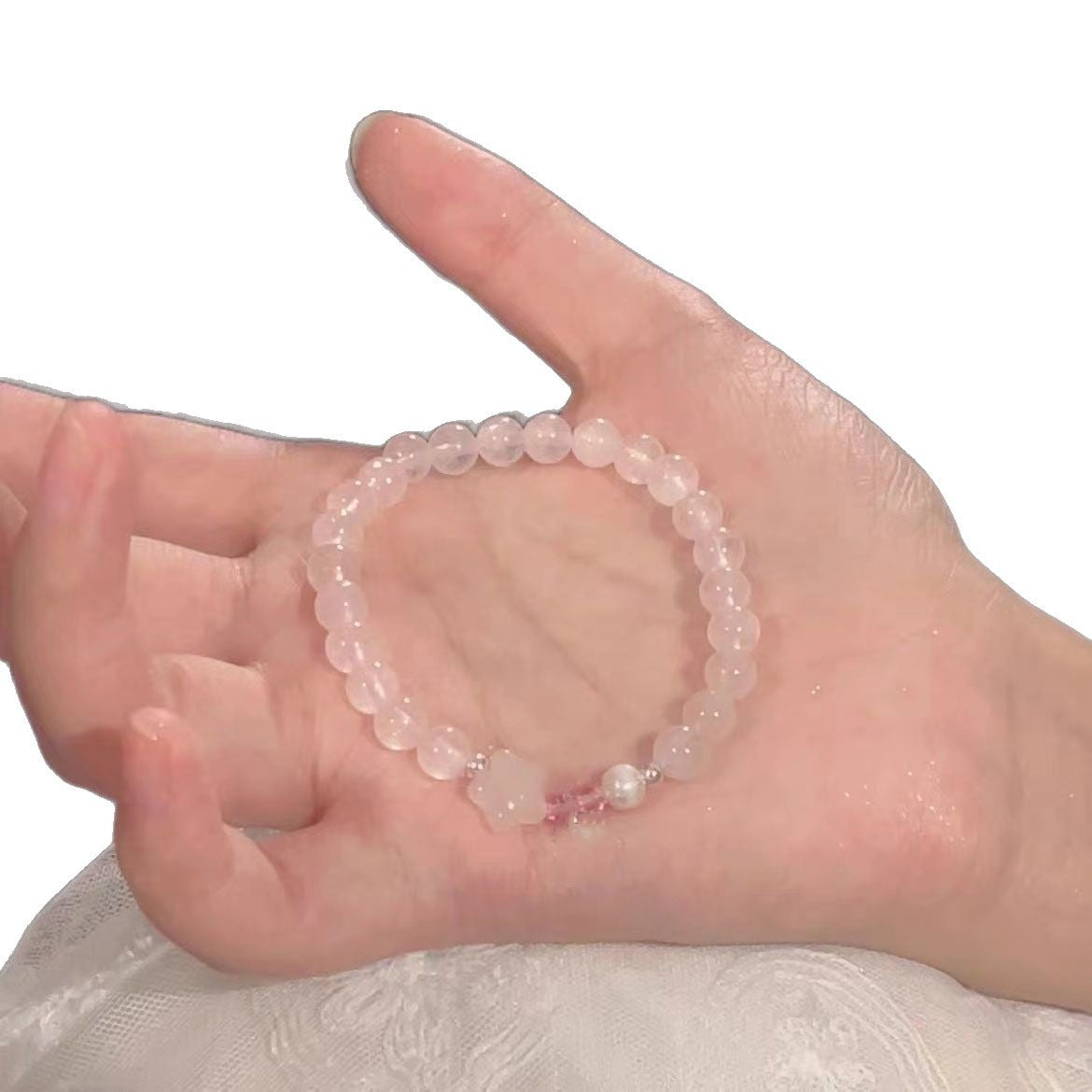Elegant Rose Quartz Stretch Bracelet Acalora