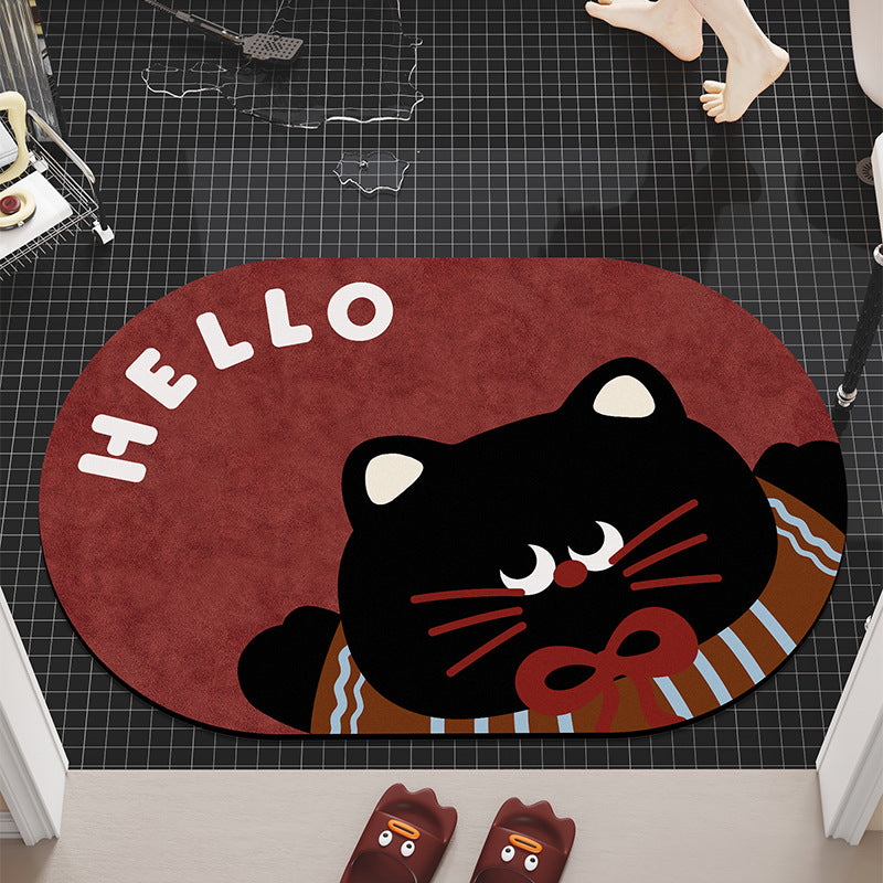 Cartoon Dog-Themed Bath Mat