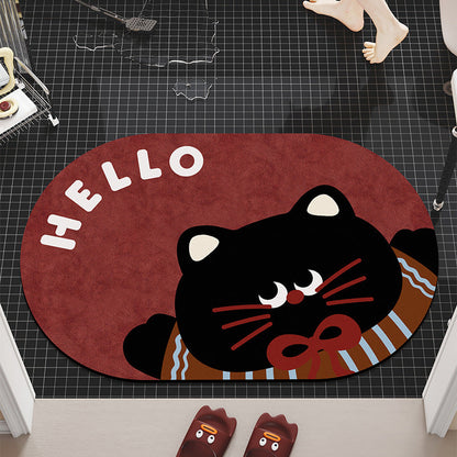 Cartoon Dog-Themed Bath Mat