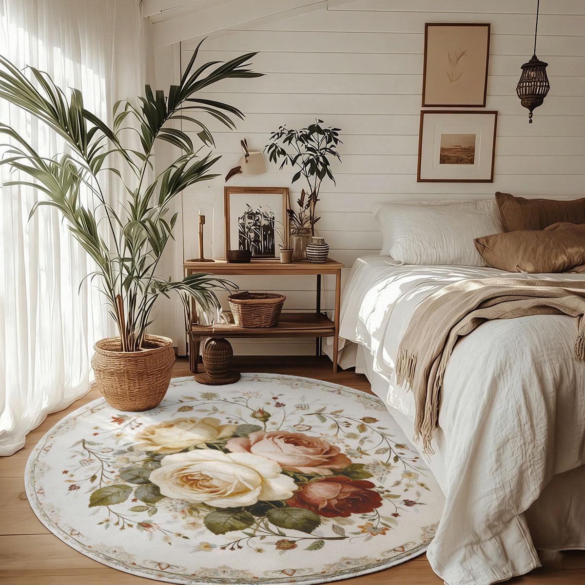 Unisex Floral Pattern Area Rug