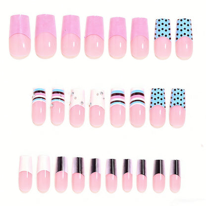 Decorative Press-On Nail Art with Intricate Patterns Acalora