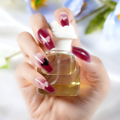 Heart-Patterned Press-On Nail Art Set Acalora
