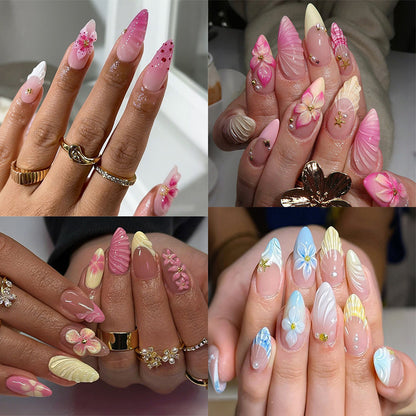 Artistic Floral Press-On Nails Acalora