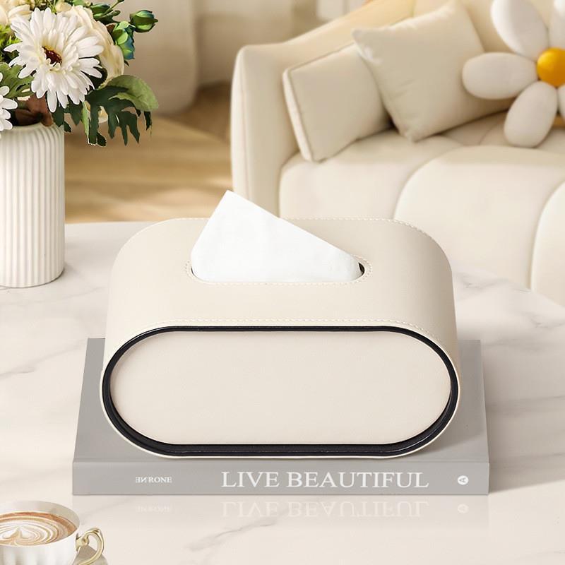 Tissuebox - OvalElegance - Leather Design - Functional & Stylish