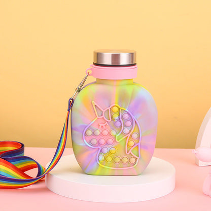 Unisex water bottle with cute unicorn design Bowlift