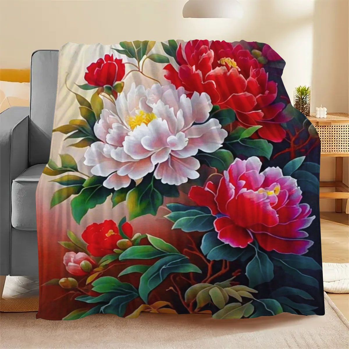 Floral Patterned Throw Blanket
