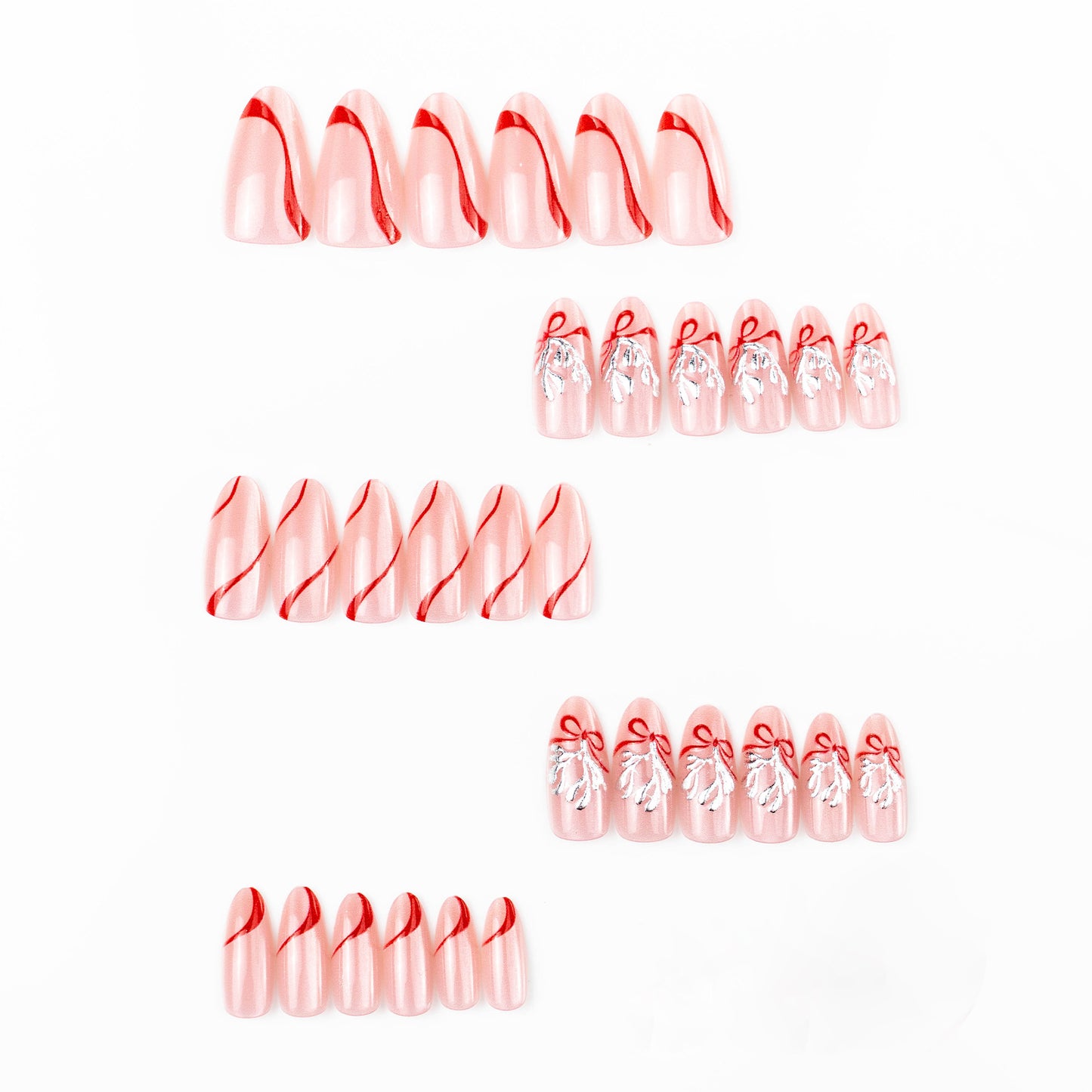 Nail art set with intricate bow and glitter decorations Acalora