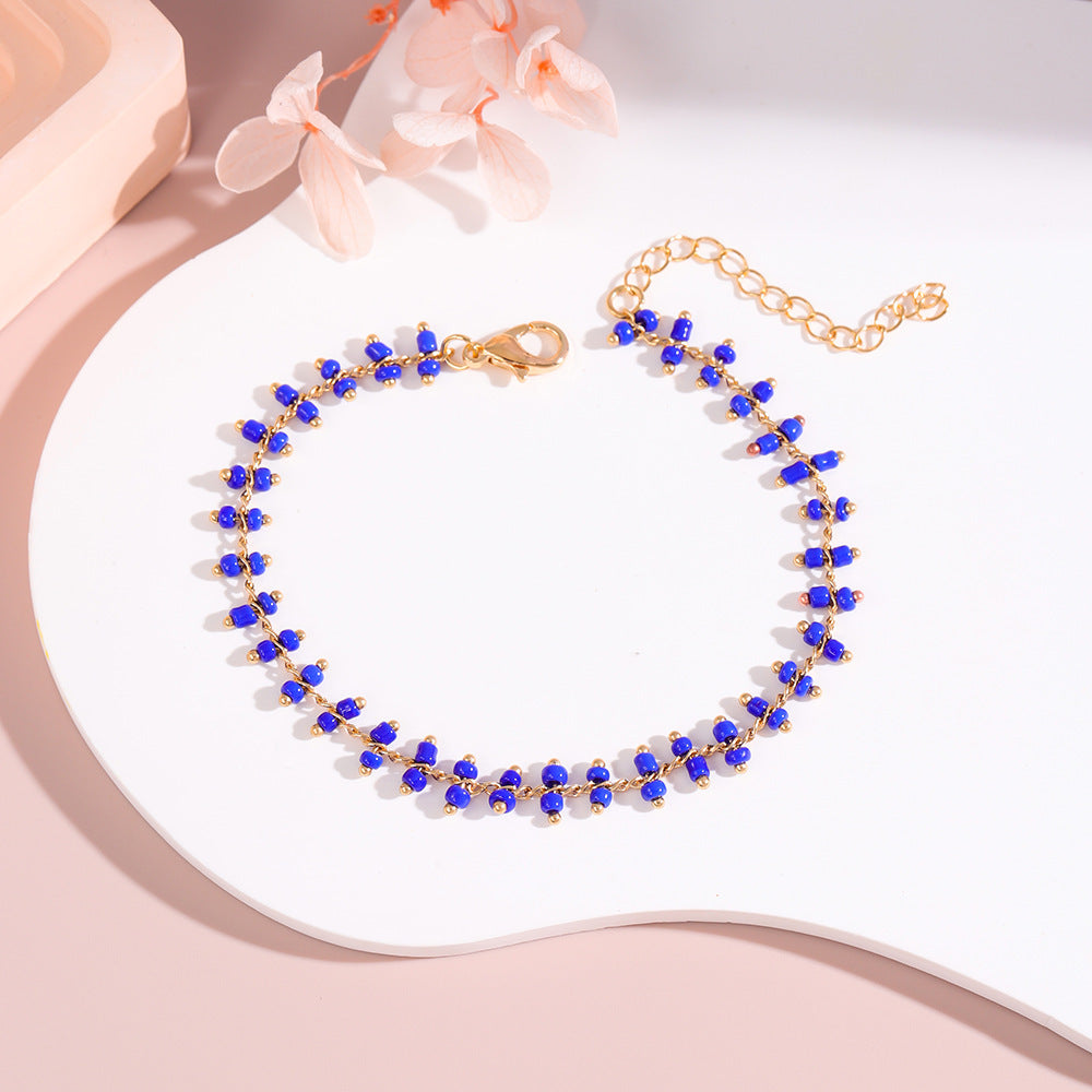 Delicate Beaded Ankle Bracelet Acalora