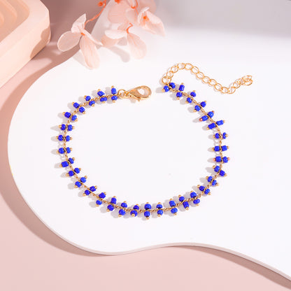 Delicate Beaded Ankle Bracelet Acalora