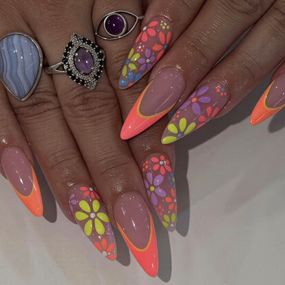Floral Design Gel Nail Art Tips Acalora