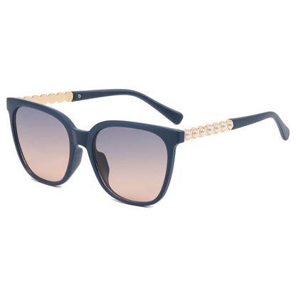 Women's oversized sunglasses with elegant pearl jewelry decoration Bowlift