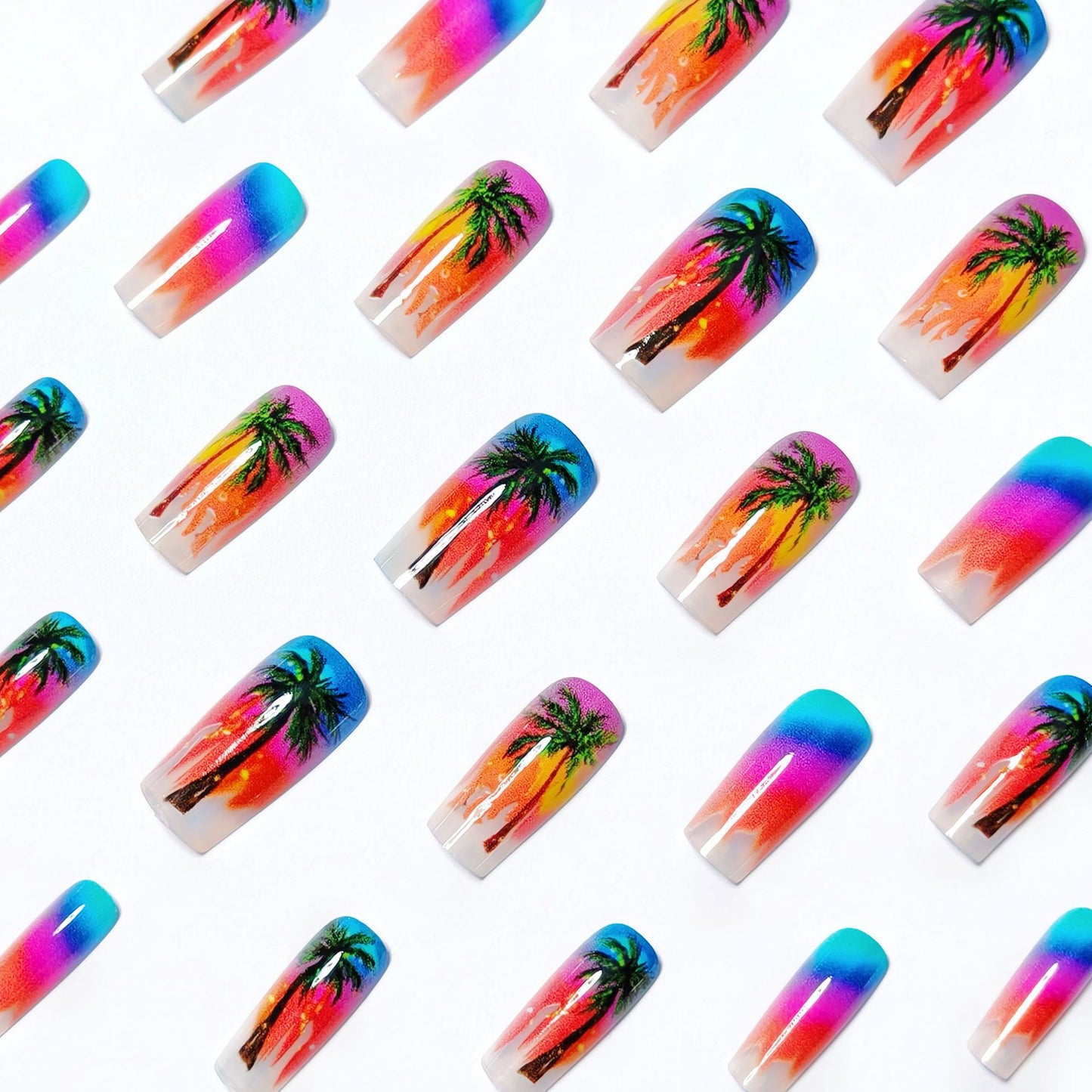 Tropical Sunset Nail Art Acalora