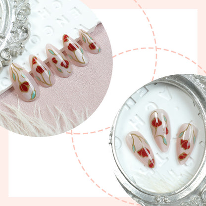 Floral Design Press-On Nails Acalora