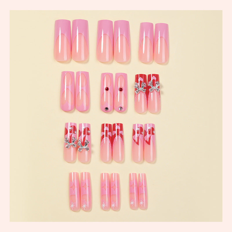 Premium Decorative Press-On Nail Art Set with Rhinestones and Unique Patterns Acalora