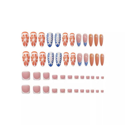 Floral Abstract Press-On Nail Set Acalora