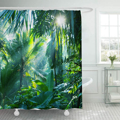 Tropical Jungle Print Shower Curtain