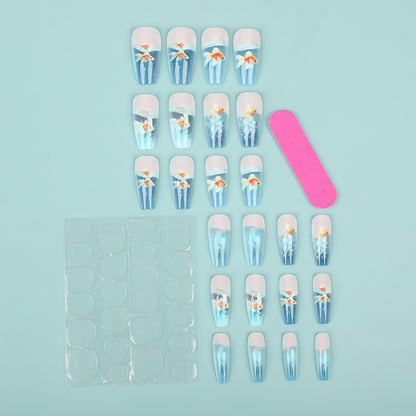 Creative artificial nails with underwater motif Acalora