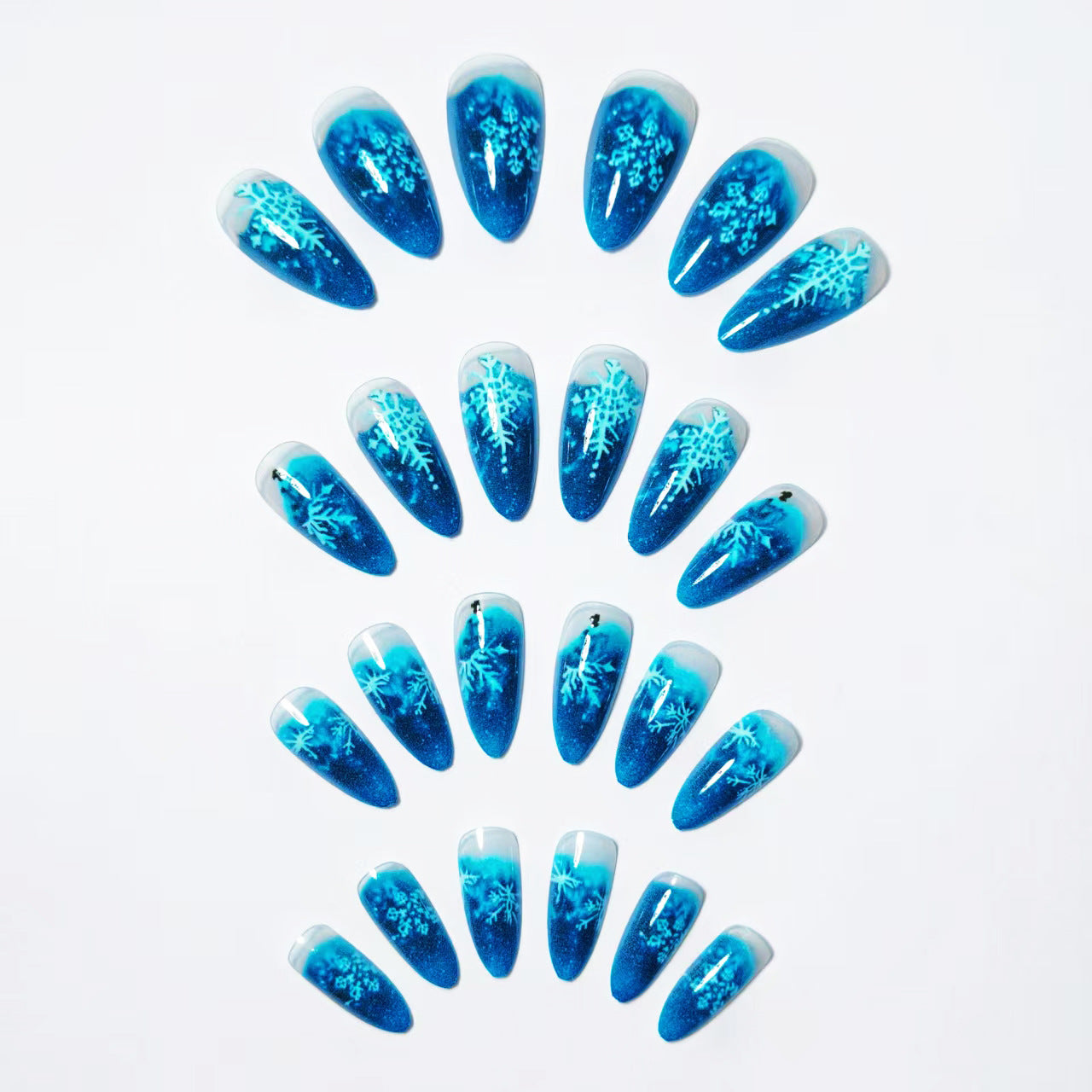 Snowflake Pattern Stiletto Nail Art Acalora
