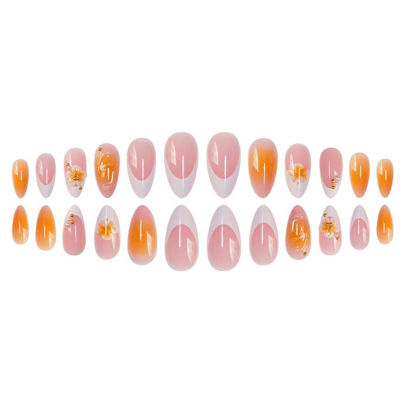 Decorative Floral Acrylic Nail Set Acalora