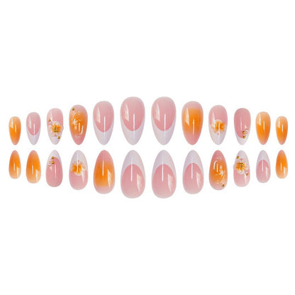 Decorative Floral Acrylic Nail Set Acalora
