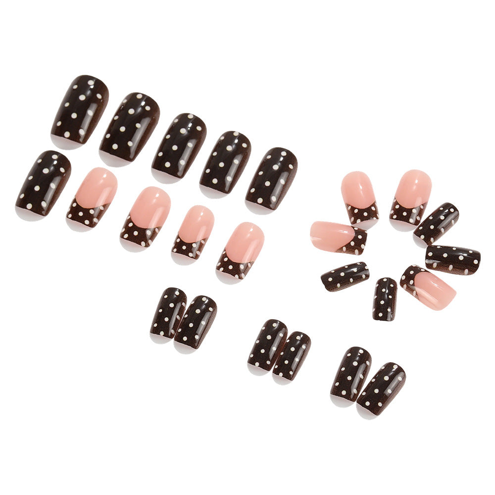 Stylish dotted pattern artificial nails Acalora