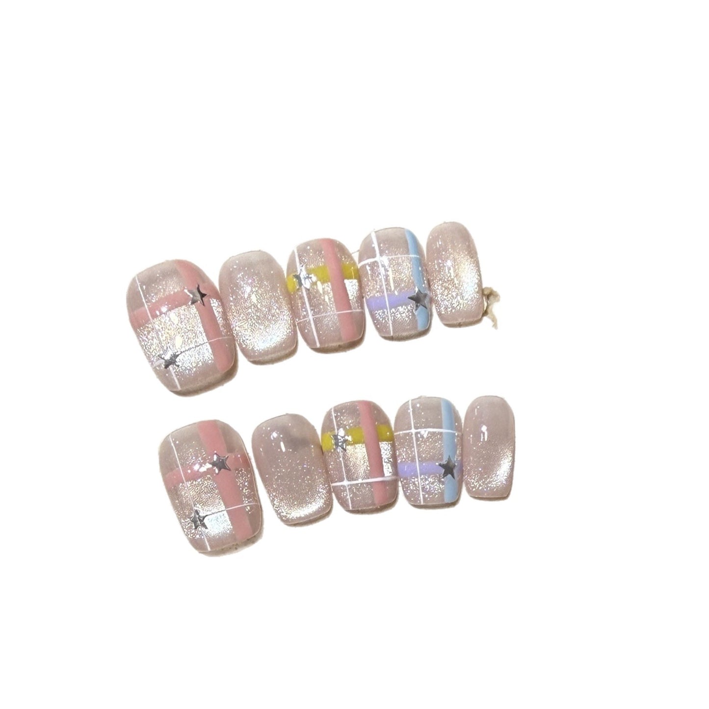 Decorative Star Pattern Press-On Nails Acalora