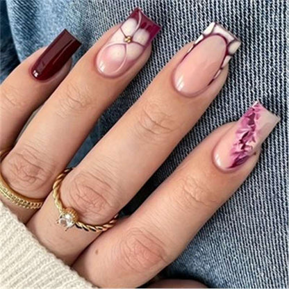 Artistic Press-On Nail Set with Premium Embellishments Acalora