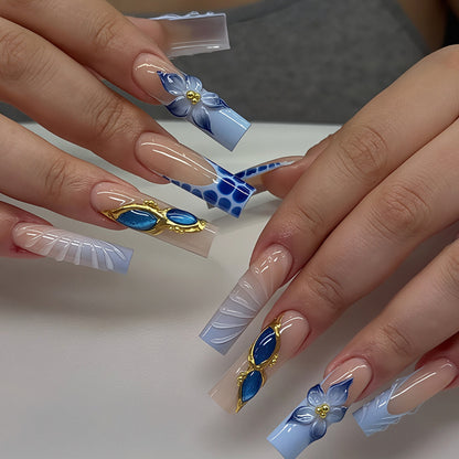 Artistic Long Acrylic Nail Design Acalora