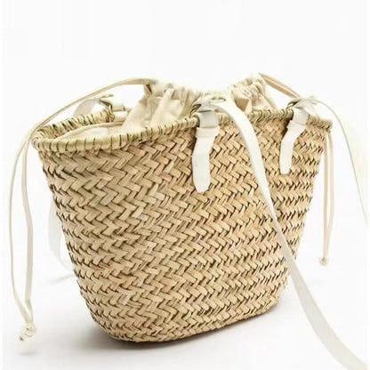 Women's Hand-knotted Basket Bag with Adjustable Leather Strap Karnz