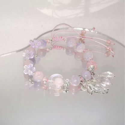 Handmade Floral Bead Charm Bracelet Acalora