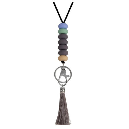 Colorful Beaded Keychain Lanyard with Tassel Acalora