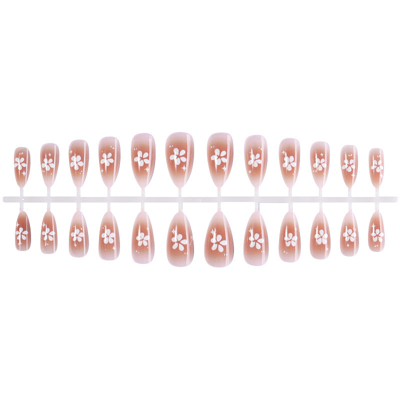 Press-On Nail Art Set with Floral Design Acalora
