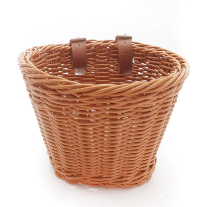 Decorative Woven Storage Basket with Leather Handles Acalora