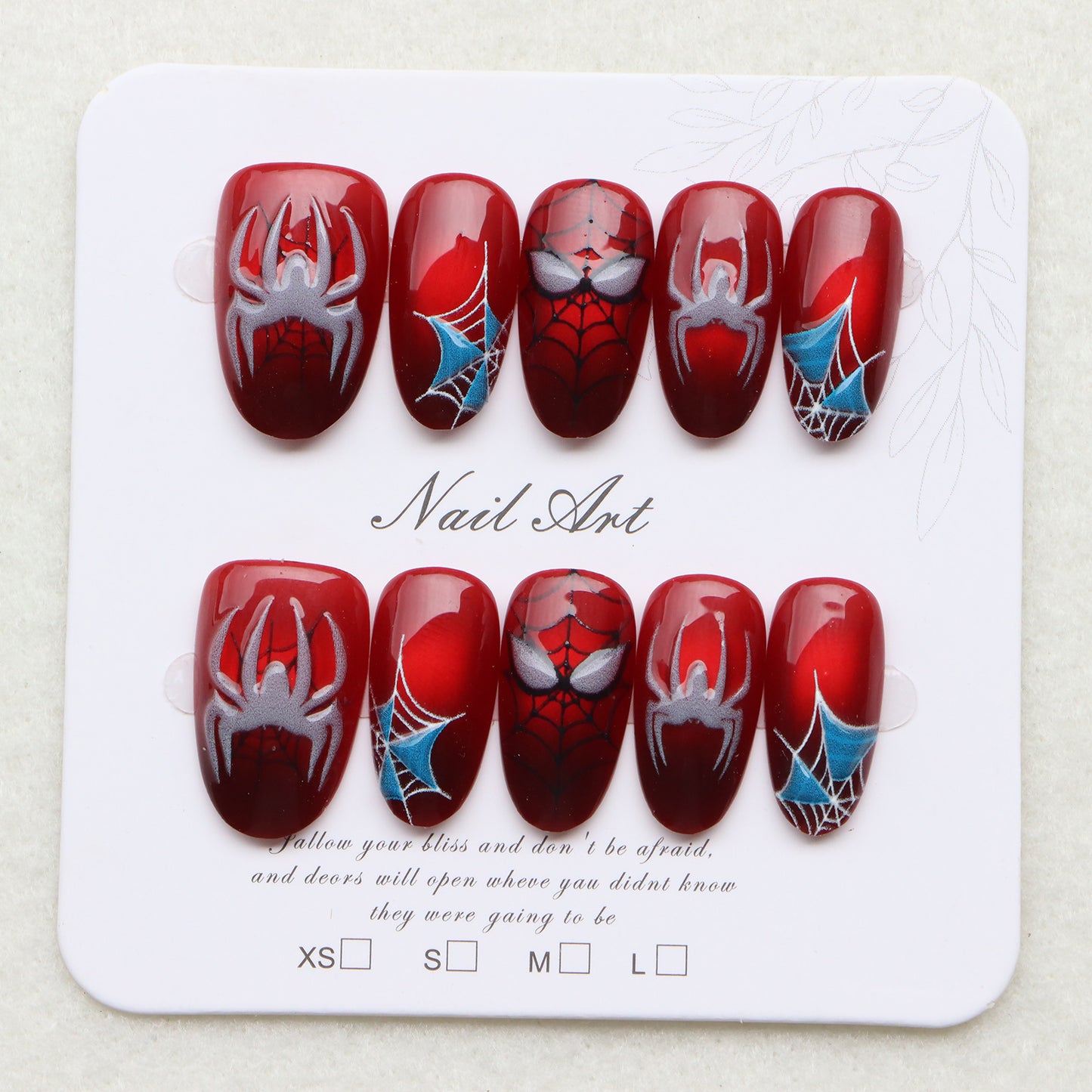 Thematic Spider-Man Inspired Press-On Nail Art Set Acalora