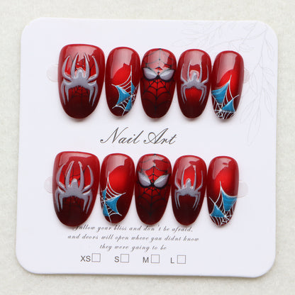 Thematic Spider-Man Inspired Press-On Nail Art Set Acalora