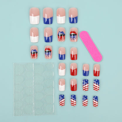 Patriotic style artificial nails Acalora