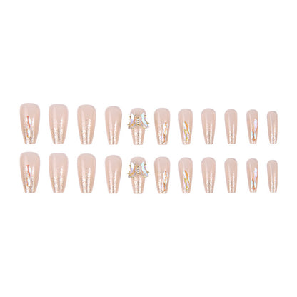 Art nail set with sparkling 3D butterfly decorations Acalora