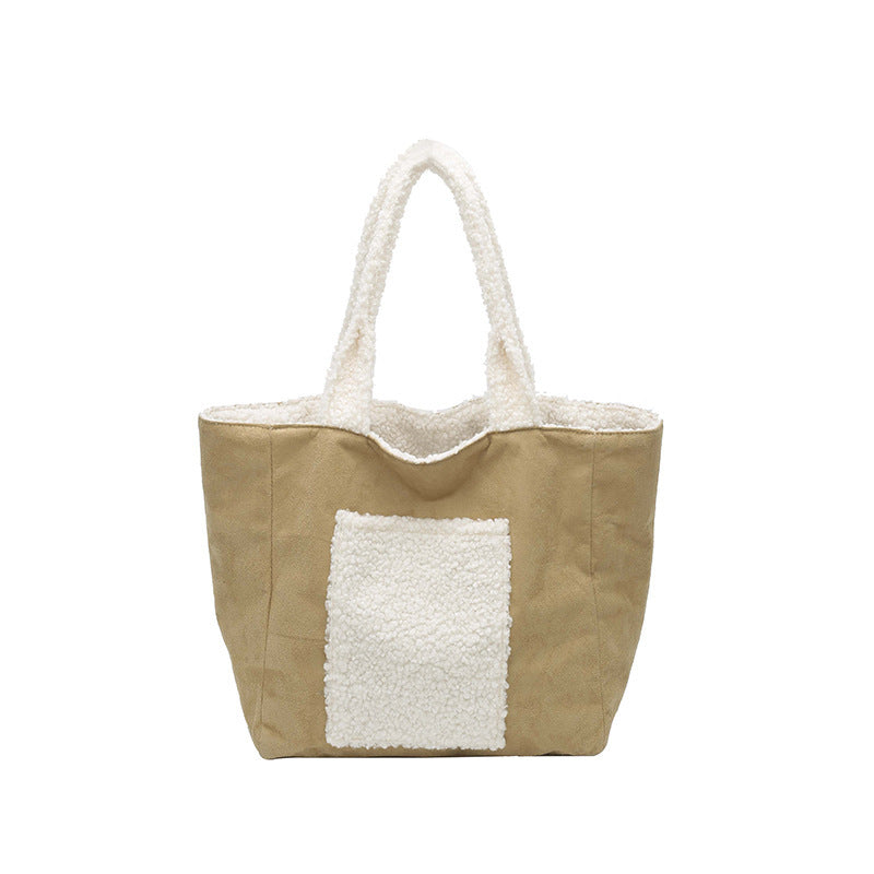 Cozy Sherpa Lined Tote Bag Acalora