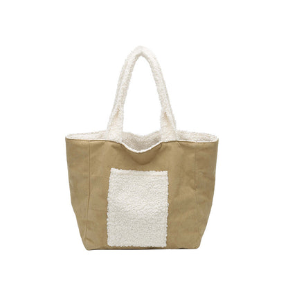 Cozy Sherpa Lined Tote Bag Acalora