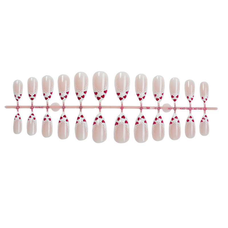 Decorative Press-On Nail Art Set with Floral and Bow Designs Acalora