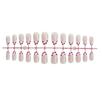 Decorative Press-On Nail Art Set with Floral and Bow Designs Acalora