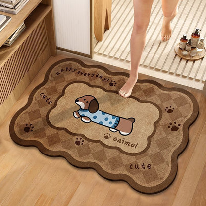 Playful Cat-Themed Bath Mat