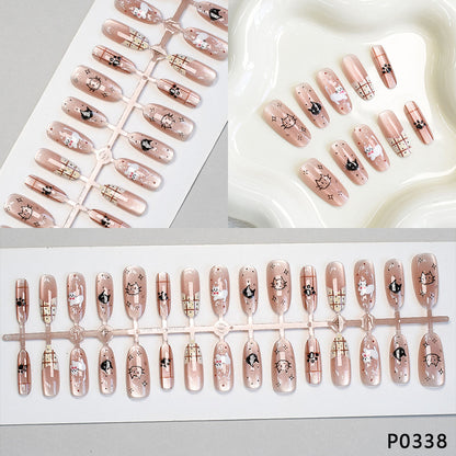 Playful Animal-Themed Press-On Nail Art Acalora