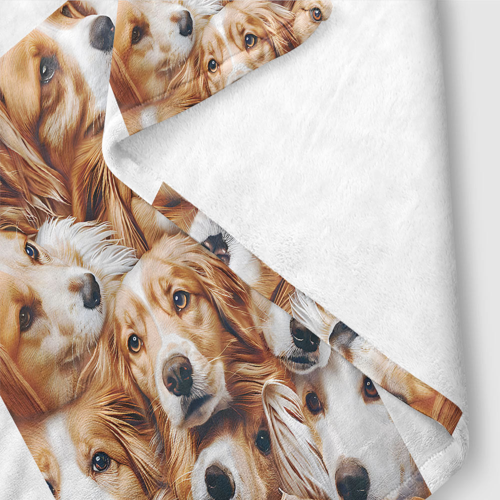 Unisex Cozy Dog-Themed Fleece Throw Blanket